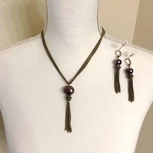 Jones New York Pearl Necklace and Earrings Set